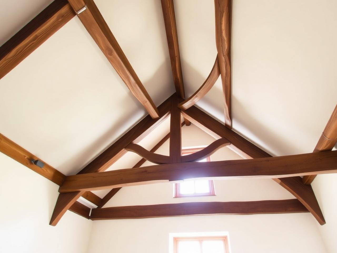 Restored timber roof beams